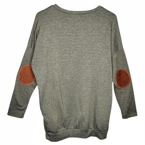 Cherish Tunic Sweatshirt Olive Green With Pockets & Elbow Patches‎ Size Large